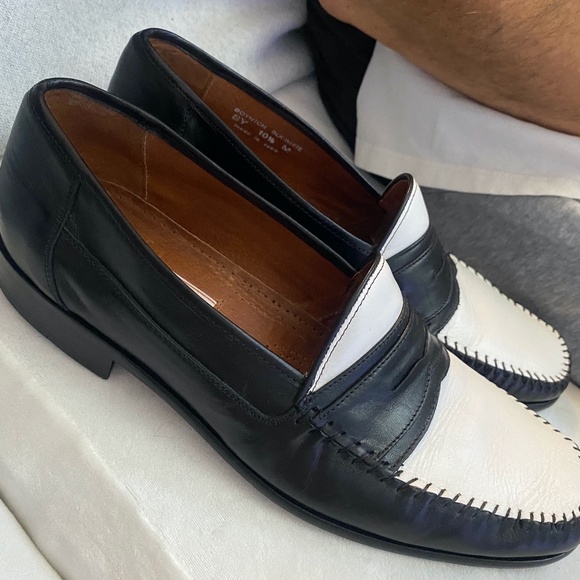 Sandro Moscoloni Mens Black & White Spectator Loafer/\
